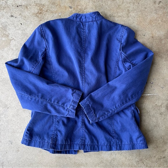 Talbots Collarless Button Front Blazer Jacket size 4 checkered lining Preowned - Picture 6 of 7